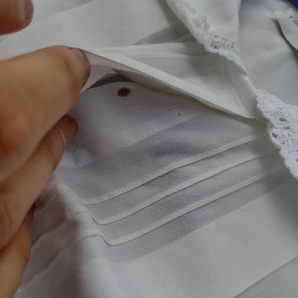 Blouse with peter pan collar and lace trim - Picture 6 of 7